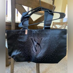 Victoria's Secret Black Tote with Sparkling Logo